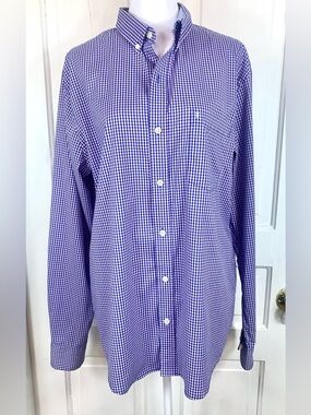 IZOD Collared Long Sleeve Gingham Button-Down Dress Shirt